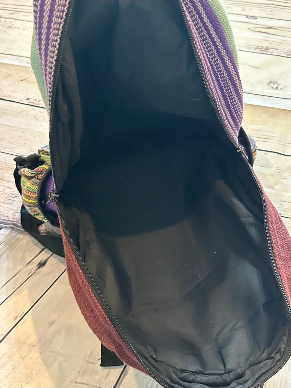 Himalayan Hemp Turquoise & Brown Woven Backpack